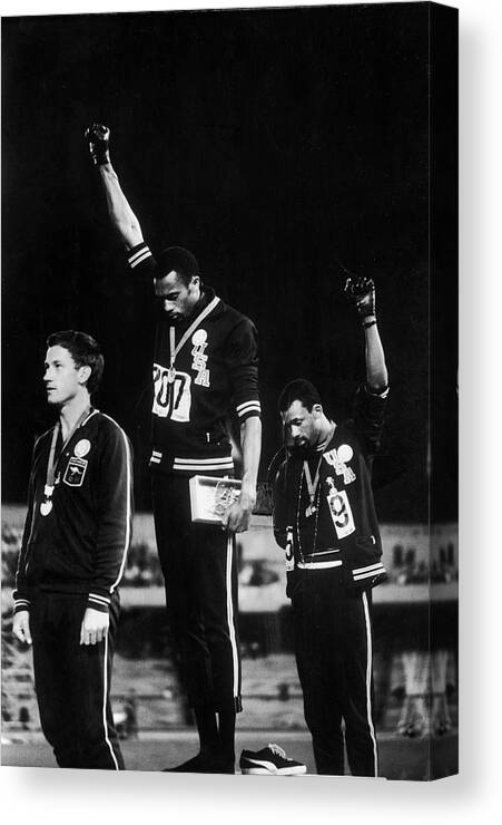 Lifeown Canvas Print featuring the photograph Black Power Salute At Olympic Games by John Dominis