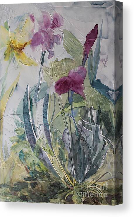 Iris Canvas Print featuring the painting Blooming Iris by Elizabeth Carr