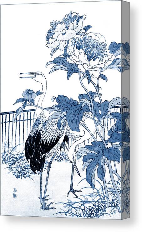 Animal Canvas Print featuring the painting Blue & White Asian Garden I by Vision Studio