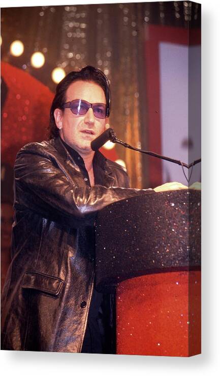 People Canvas Print featuring the photograph Bono by Martyn Goodacre
