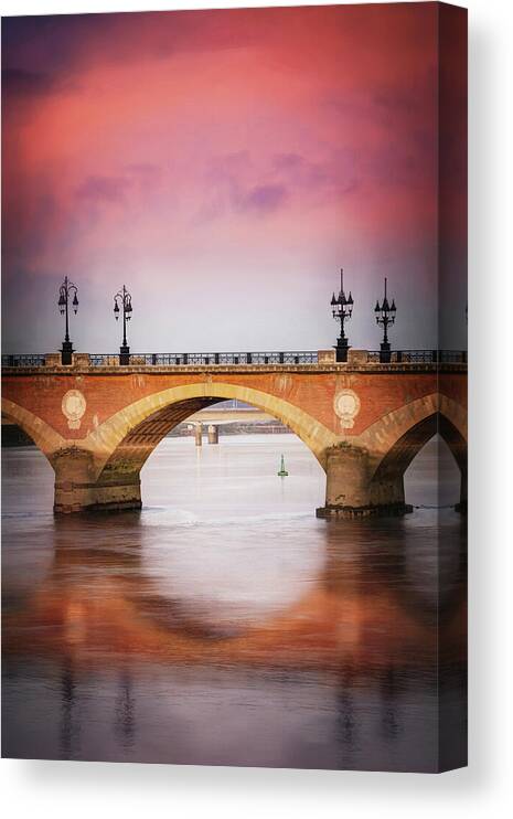 Bordeaux Canvas Print featuring the photograph Bordeaux France Pont de Pierre by Carol Japp