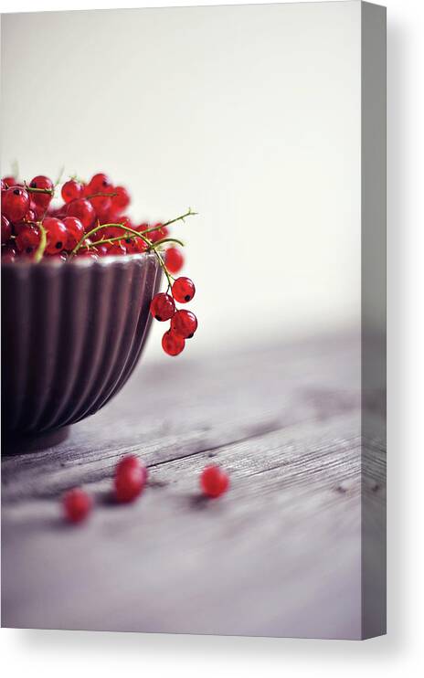 Red Currant Canvas Print featuring the photograph Bowl Full Of Berries by = Blue Spoon =