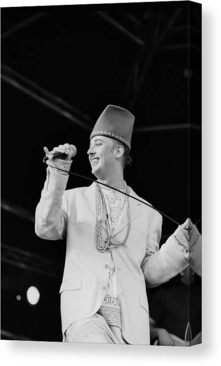 Singer Canvas Print featuring the photograph Boy George At Gay Pride by Steve Eason