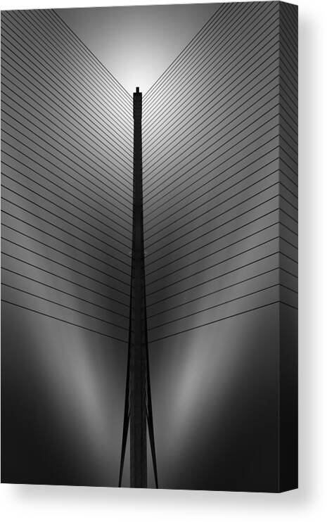 Vertical Canvas Print featuring the photograph Bridge Lines by Juan Lpez Ruiz