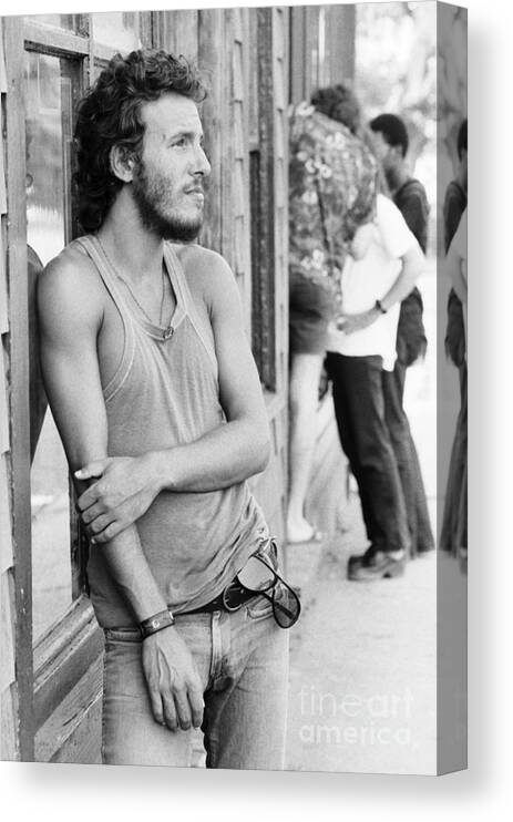 Singer Canvas Print featuring the photograph Bruce Springsteen Along The Jersey by The Estate Of David Gahr