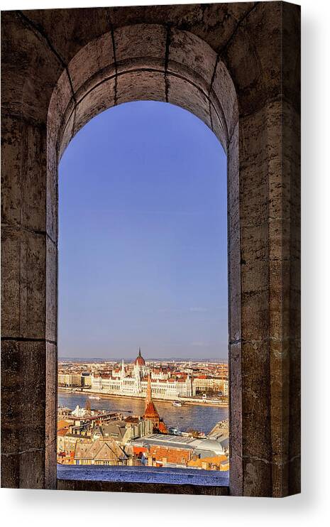 Budapest Canvas Print featuring the photograph Budapest Framed by Andrew Soundarajan
