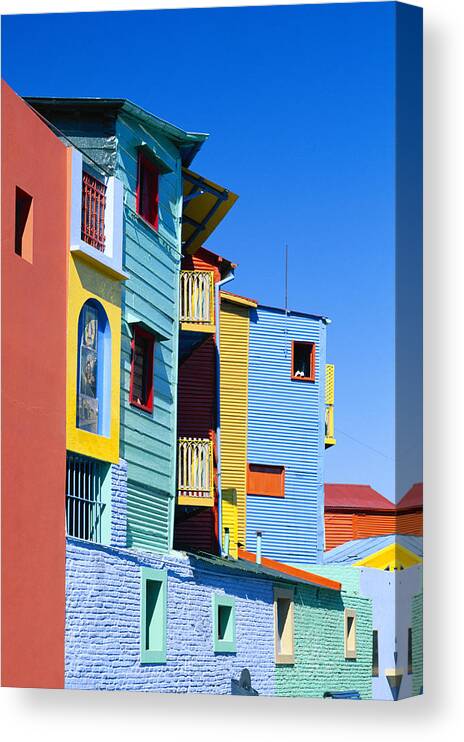 In A Row Canvas Print featuring the photograph Caminitas La Boca District, Buenos by Brand X Pictures