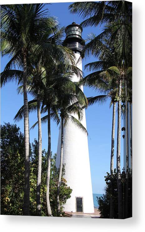 Lighthouse Canvas Print featuring the photograph Cape Florida Lighthouse - Key Biscayne, Miami by Richard Krebs