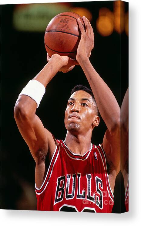 Chicago Bulls Canvas Print featuring the photograph Chicago Bulls Scottie Pippen by Nathaniel S. Butler