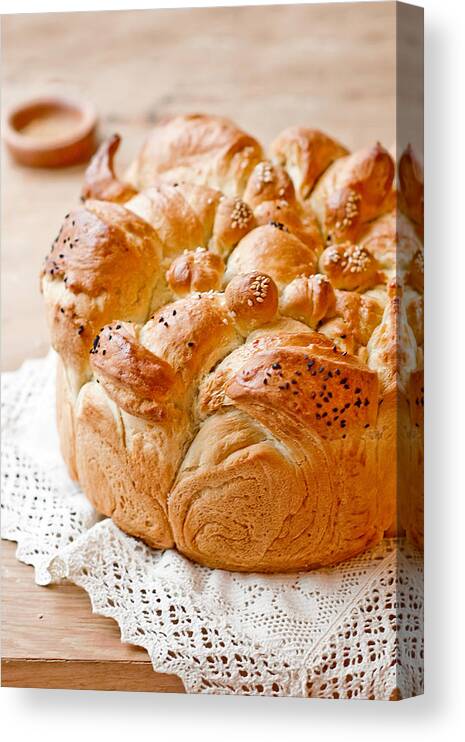 Bulgaria Canvas Print featuring the photograph Christmas Bread by Kemi H Photography
