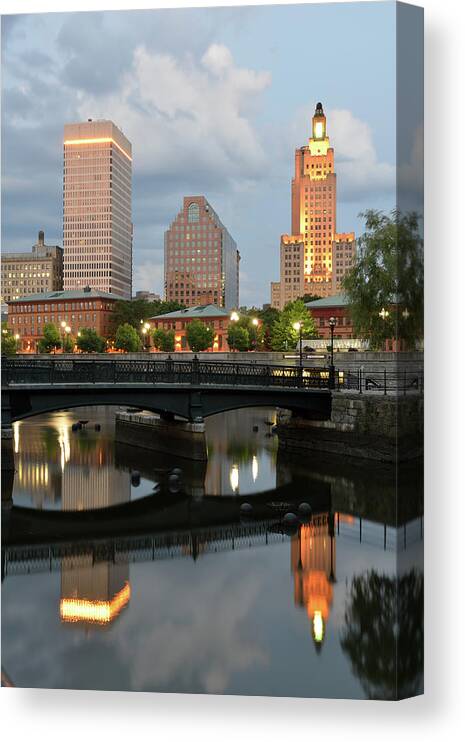 Downtown District Canvas Print featuring the photograph Cityscape Of Providence by Aimintang