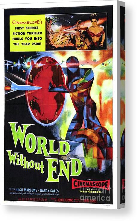 Scifi Canvas Print featuring the painting Classic Movie Poster - World Without End by Esoterica Art Agency