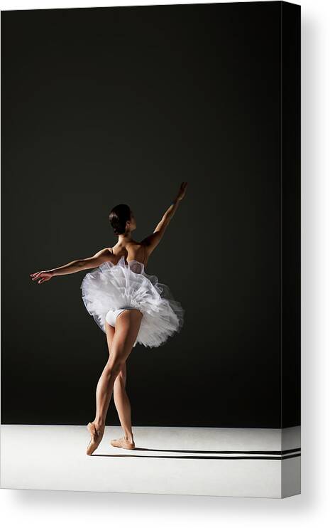 Ballet Dancer Canvas Print featuring the photograph Classical Ballerina On Stage by Nisian Hughes