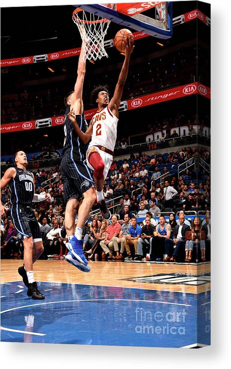 Collin Sexton Canvas Print featuring the photograph Cleveland Cavaliers V Orlando Magic by Gary Bassing