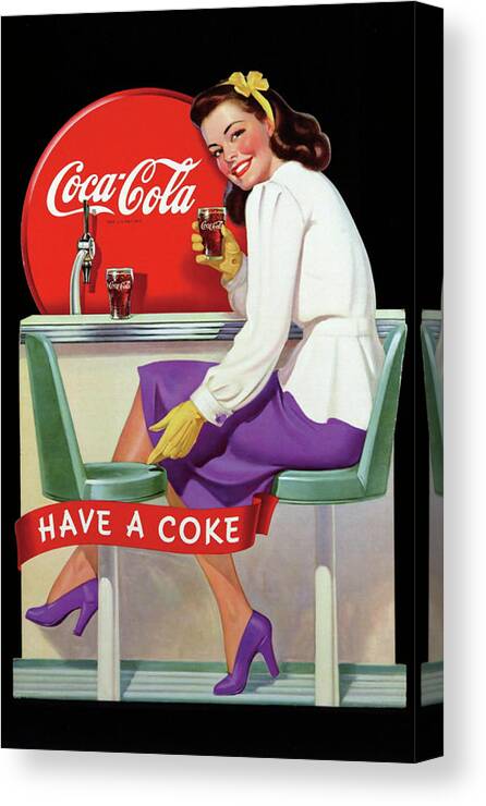 Coca-Cola Have a Coke Beach Lady Wall Decal Vintage Style Kitchen 