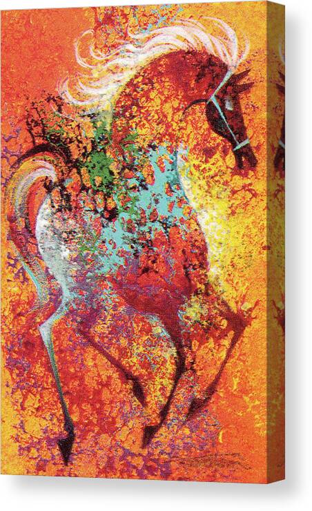 Abstract Canvas Print featuring the drawing Colorful Horse by CSA Images