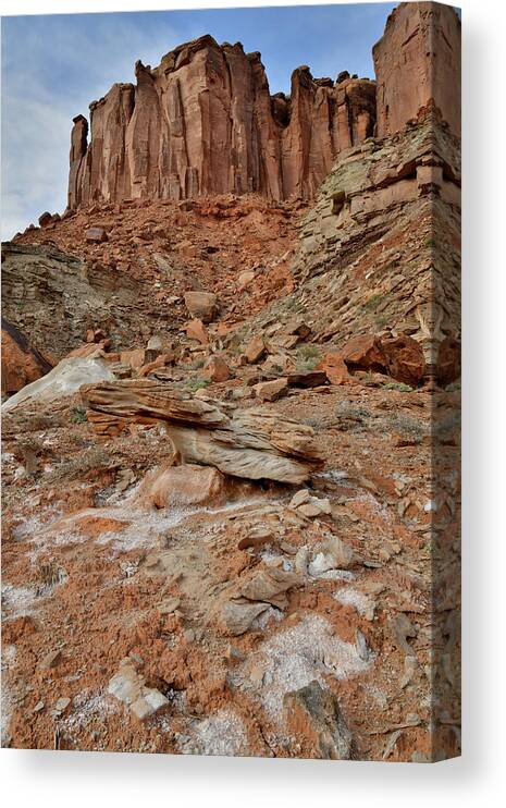 Canyonlands National Park Canvas Print featuring the photograph Colorful Slopes of Mineral Bottom in Canyonlands by Ray Mathis