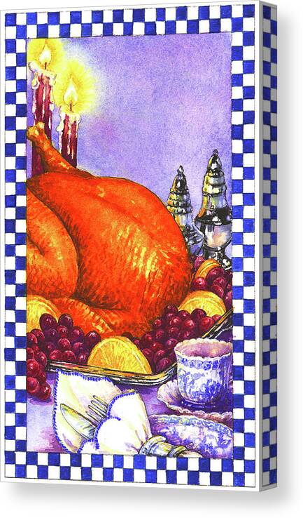 Cooking-entrees Canvas Print featuring the painting Cooking-entrees by Sher Sester