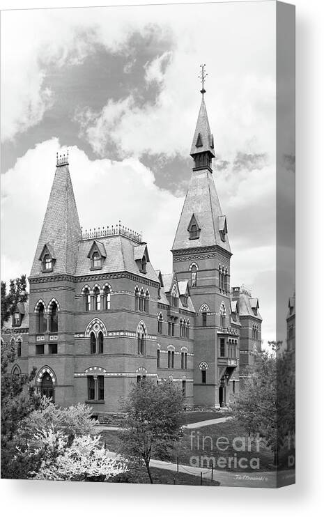 Cornell University Canvas Print featuring the photograph Cornell University Sage Hall by University Icons