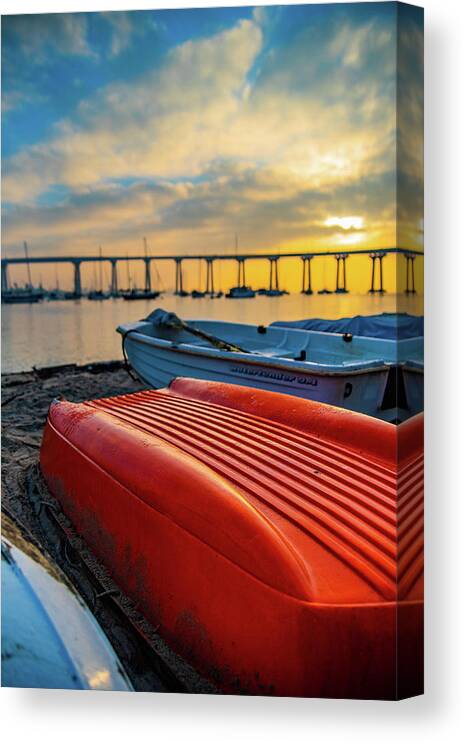 Coronado Bridge Canvas Print featuring the photograph Coronado Bridge boat landing by Local Snaps Photography