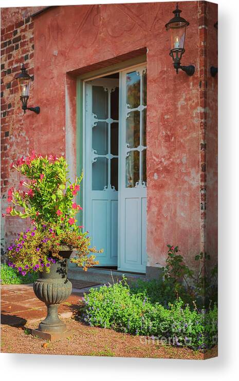 Blue Canvas Print featuring the photograph Country house garden entrance by Sophie McAulay