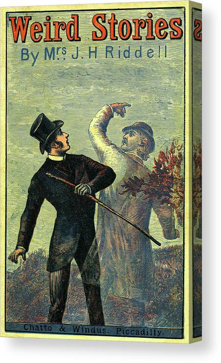 Yellowbacks Canvas Print featuring the mixed media Victorian Yellowback Cover for Weird Stories by Unknown