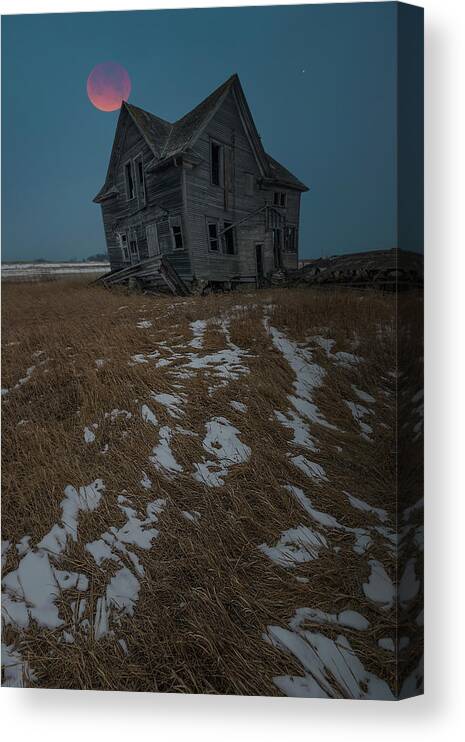 Blood Moon Canvas Print featuring the photograph Crooked Moon by Aaron J Groen