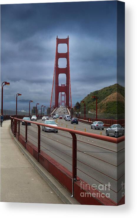 Golden Gate Bridge Canvas Print featuring the photograph Crossing the Bridge by Steve Ondrus
