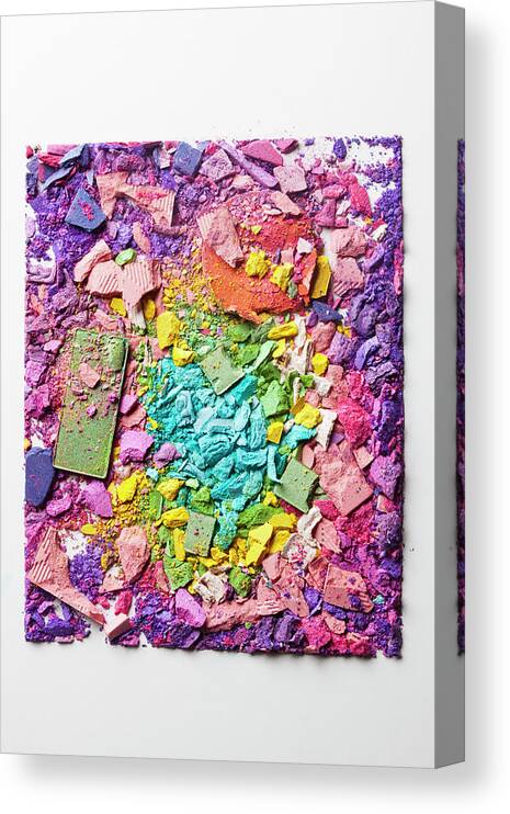 Heap Canvas Print featuring the photograph Crushed Various Make-up Powders by Fstop Images - Larry Washburn