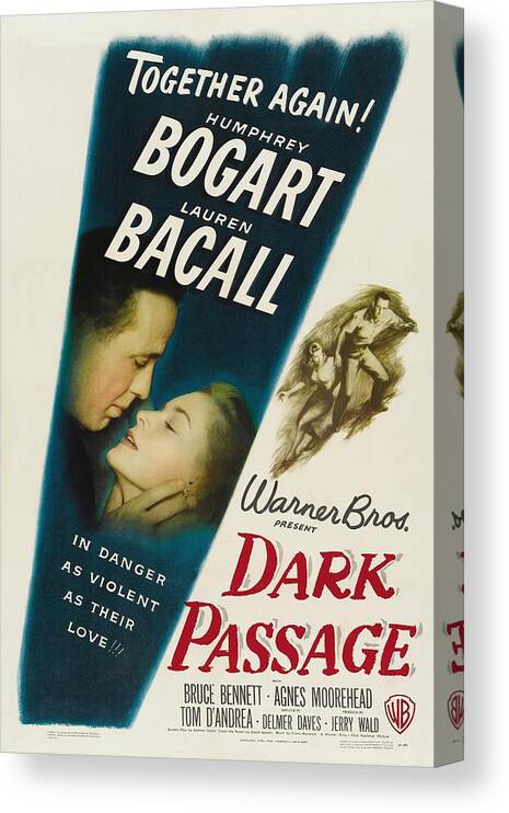 1940s Canvas Print featuring the photograph Dark Passage -1947-. by Album