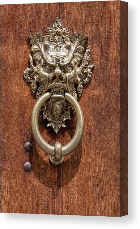 Devil Canvas Print featuring the photograph Devil Door of Venice by David Letts