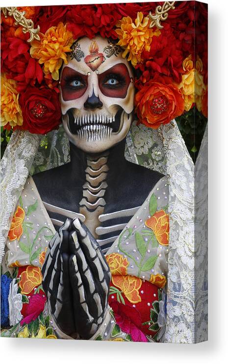 Dia Canvas Print featuring the photograph Dia De Los Muertos - Christina by C. Ray Roth