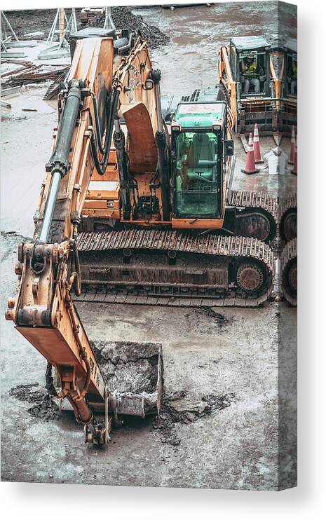 Chicago Canvas Print featuring the photograph Digging by Nisah Cheatham