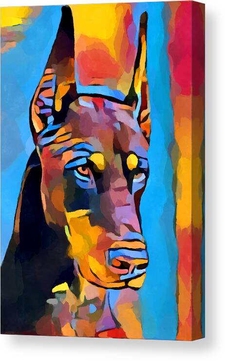 Doberman Canvas Print featuring the painting Doberman 6 by Chris Butler