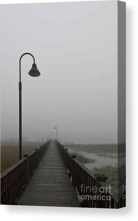 Fog Canvas Print featuring the photograph Dockside Southern Fog by Dale Powell