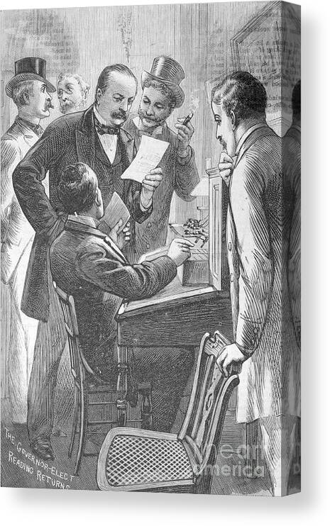 Art Canvas Print featuring the photograph Drawing Depicting Grover Cleveland by Bettmann