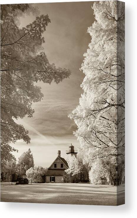 Eagle Bluff Lighthouse #2 Canvas Print featuring the photograph Eagle Bluff Lighthouse #2, Door County, Wisconsin '12 by Monte Nagler