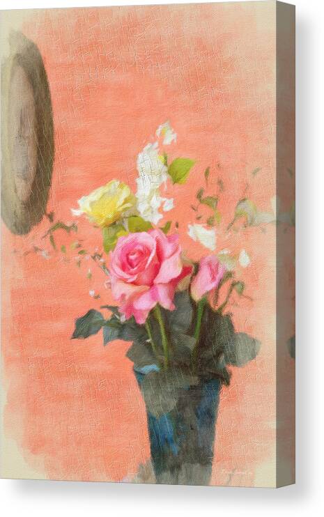 Roses Canvas Print featuring the photograph Early Summer Bouquet by Diane Lindon Coy