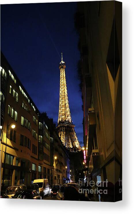 Effel Tower Canvas Print featuring the photograph Eiffel Tower at Night by Steven Spak