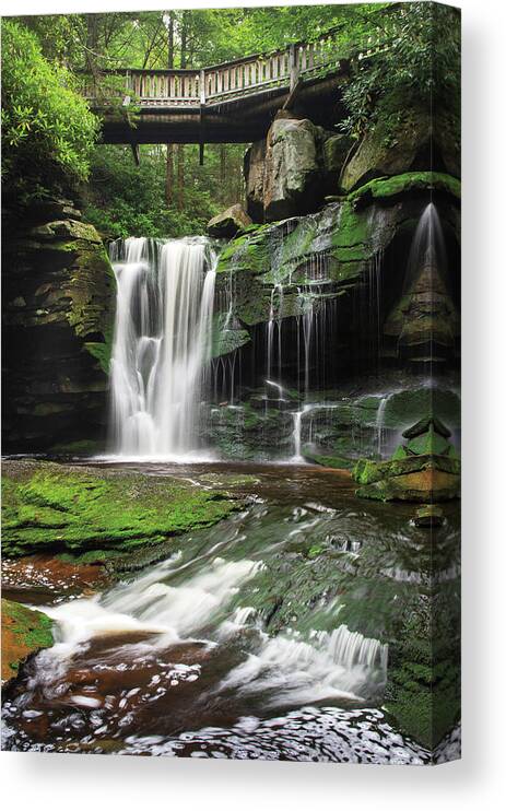 Appalachian Mountains Canvas Print featuring the photograph Elakala Falls West I by Alan Majchrowicz