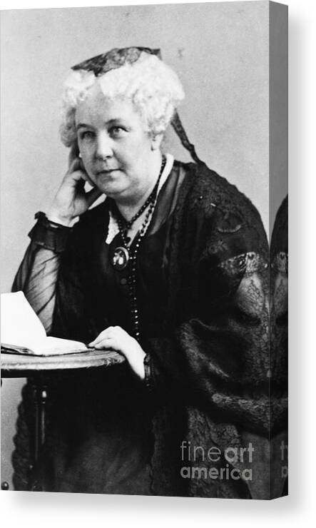 People Canvas Print featuring the photograph Elizabeth Stanton Reading At Table by Bettmann