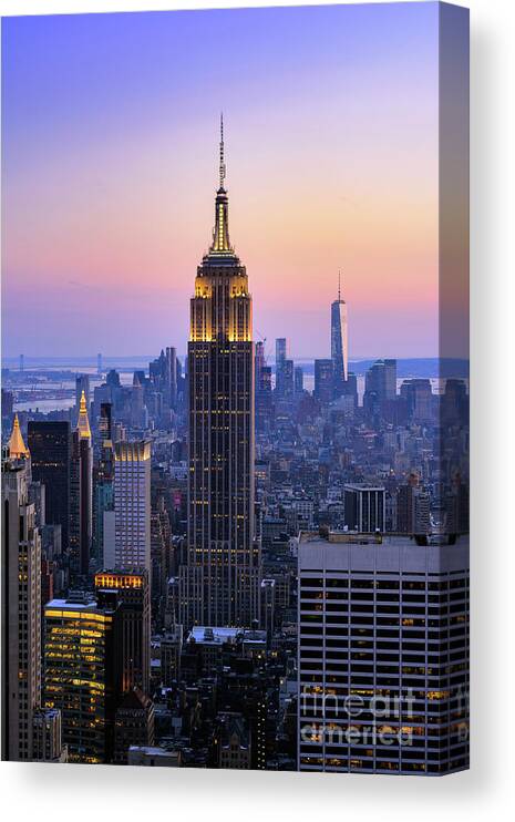 Dust Canvas Print featuring the photograph Empire State Building And City by Wayfarerlife Photography