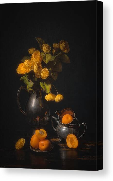 Tasty Canvas Print featuring the photograph Enjoy Sweet Yellow Peach by Lydia Jacobs