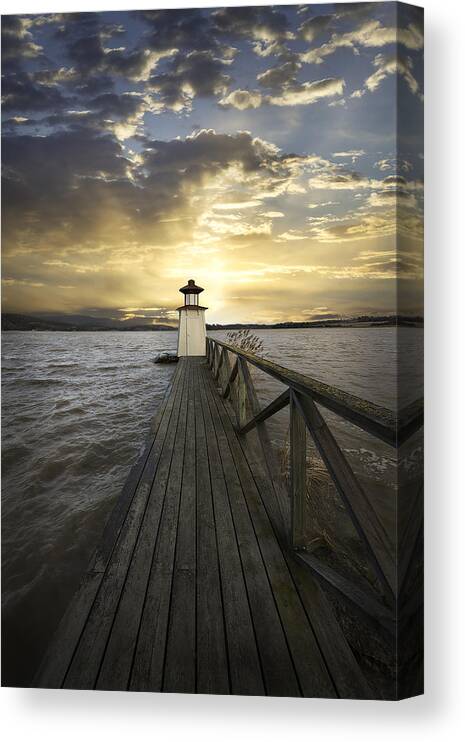 Lighthouse Canvas Print featuring the photograph Enlightened by Christian Lindsten