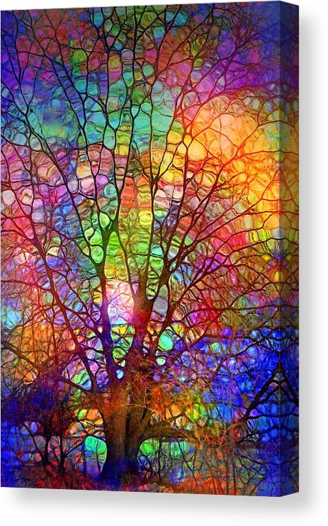 Tree Canvas Print featuring the digital art Even the Tree is Glass on the Inside by Tara Turner