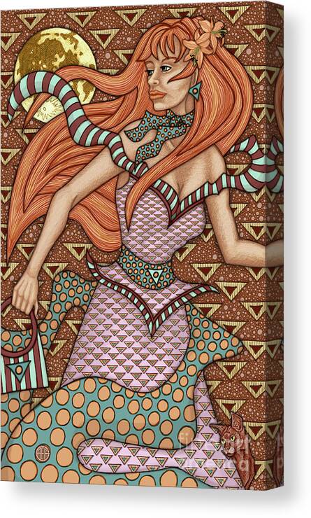 Cat Lady Canvas Print featuring the mixed media Exalted Beauty Tabitha 2019 by Amy E Fraser