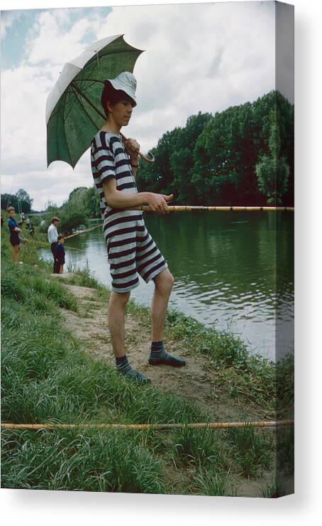 Vertical Canvas Print featuring the photograph Fishing On The Marne River by Loomis Dean