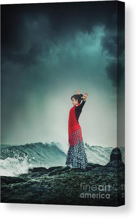 Kremsdorf Canvas Print featuring the photograph Flamenco Infusion by Evelina Kremsdorf