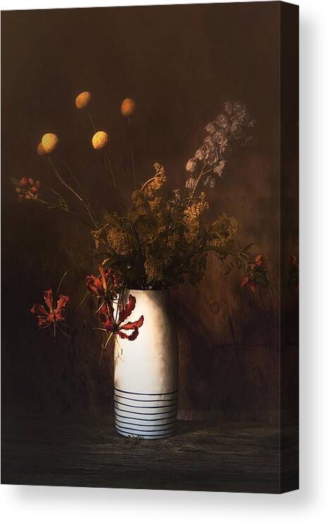 Flowers Canvas Print featuring the photograph Foggy Memory Of The Past 3 by Saskia Dingemans