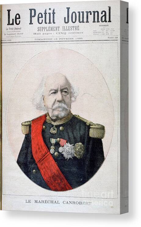 Engraving Canvas Print featuring the drawing François Certain Canrobert, Marshal by Print Collector